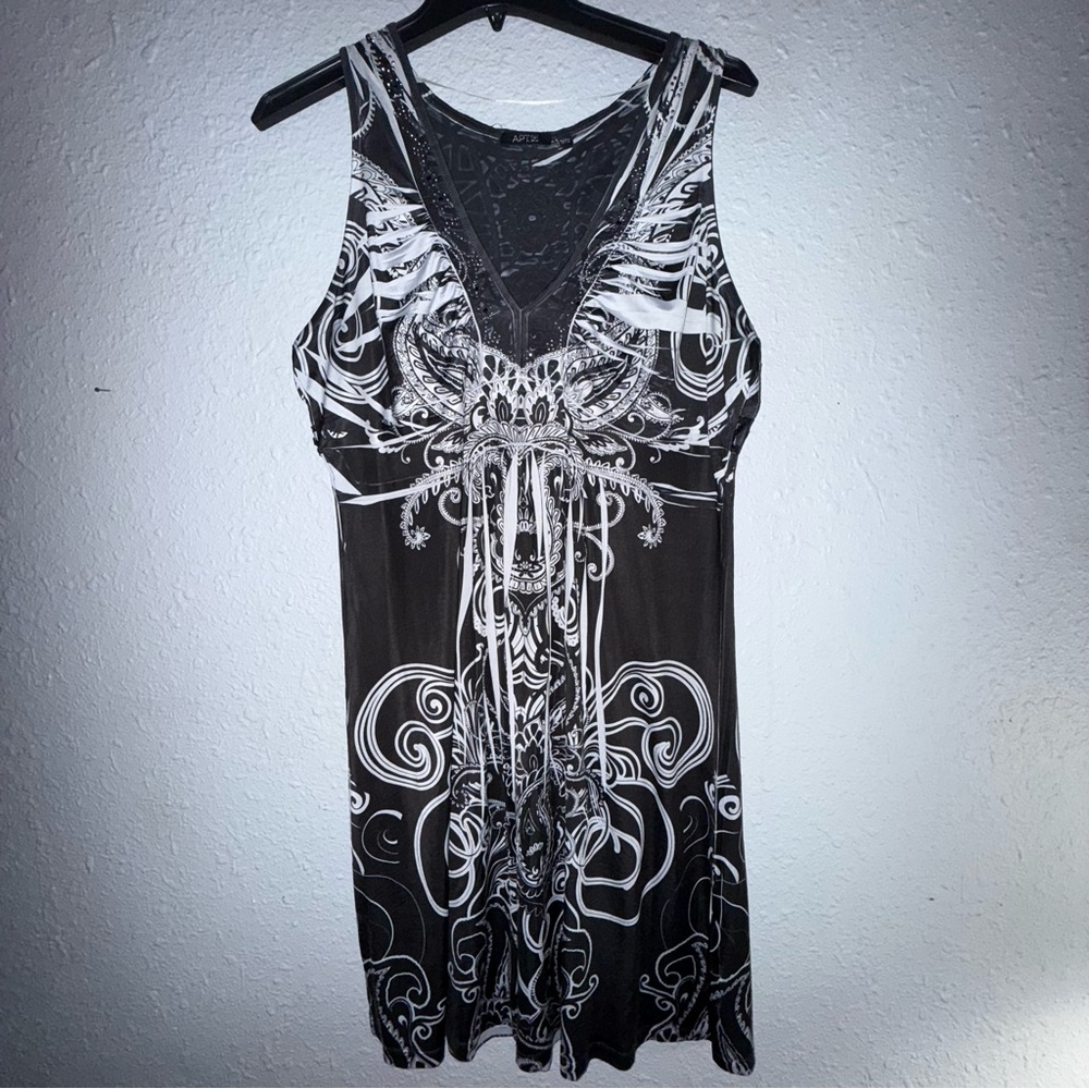 Apt. 9 Black and White Patterned Dress